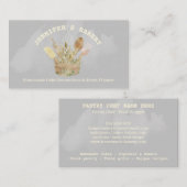Carte De Visite Pâtisserie Rustique Bakery Chef en bois aquarelle (Devant / Derrière)