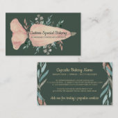 Carte De Visite Pâtisserie Sac sauge or vert Rustique Logo Boulang (Devant / Derrière)