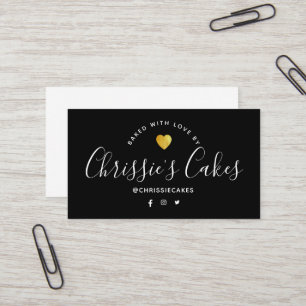Carte De Visite pâtisserie sur mesure en lettrage noir