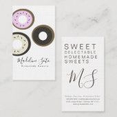 Carte De Visite Pâtisseries Donuts Chocolat Saupoudrer (Devant / Derrière)
