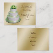Carte De Visite pâtisseries Mariages vertes en or (Devant / Derrière)