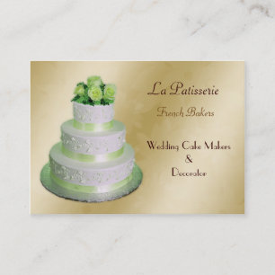 Carte De Visite pâtisseries Mariages vertes en or