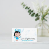 Carte De Visite Pâtissier confiseur bleu (Debout devant)