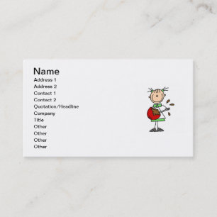 Carte De Visite Pâtissier en bonhomme allumette mélangeant la pâte