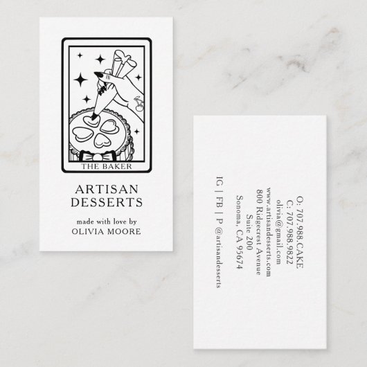 Carte De Visite Pâtissier Tarot  (Devant / Derrière)