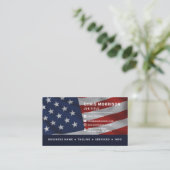 Carte De Visite Patriotic American Flag QR Code Professional (Debout devant)