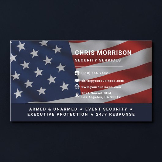 Carte De Visite Patriotic Security Services Professional