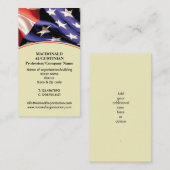 Carte De Visite Patriotique | AMÉRICAIN | Étoiles | Drapeau améric (Devant / Derrière)