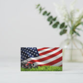 Carte De Visite Patriotique - American Flag & Grass Mower (Debout devant)