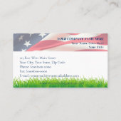 Carte De Visite Patriotique - American Flag & Grass Mower (Dos)