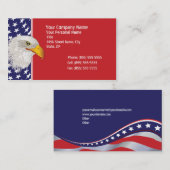 Carte de visite patriotique de drapeau américain (Devant / Derrière)