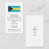 Carte De Visite Patriotique | DRAPEAU BAHAMAS Ajouter | Photo (Devant / Derrière)