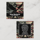 Carte de visite patriotique du drapeau américain B (Devant / Derrière)