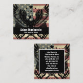 Carte de visite patriotique du drapeau américain B (Devant / Derrière)