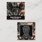 Carte de visite patriotique du drapeau américain B (Devant / Derrière)