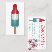 Carte De Visite Patriotique Fireworks Rocket Pop Popsicle USA 4 ju (Devant / Derrière)