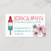 Carte De Visite Patriotique Fireworks Rocket Pop Popsicle USA 4 ju (Dos)