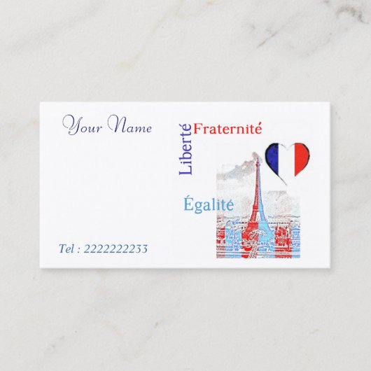 Carte De Visite Patriotique français (Devant)