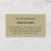 Carte De Visite Patriotique Handyman Construction Bois foncé (Dos)