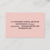 Carte De Visite Patron et nom de fille rose moderne | best Girly G (Dos)