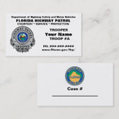 Carte De Visite Patrouille FHP de route de la Floride (Devant / Derrière)