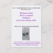 Carte De Visite patspickdragonfly (Dos)