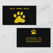 Carte De Visite Patte de chien de moutarde (Devant / Derrière)