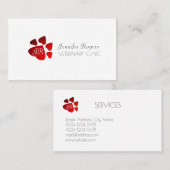 Carte De Visite Patte de couverture d'amour d'animal familier de (Devant / Derrière)