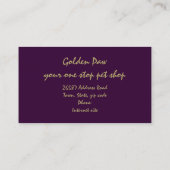 Carte De Visite patte d'or (Dos)