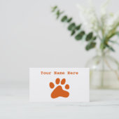 Carte De Visite Patte orange de chien (Debout devant)