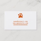 Carte De Visite Patte orange de chien (Dos)