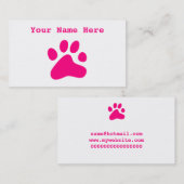 Carte De Visite Patte rose de chien (Devant / Derrière)