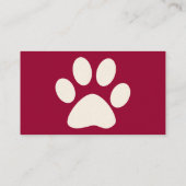 Carte De Visite patte simple d'animal familier (Dos)