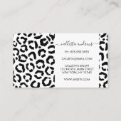 Carte De Visite Patteries du Black White Leopard animal (Dos)