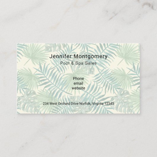 Carte De Visite Pattern et Pink Flamingo (Dos)