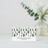 Carte De Visite Pattern Rustic Green Cactus (Debout devant)