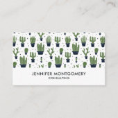 Carte De Visite Pattern Rustic Green Cactus (Devant)