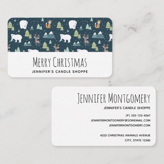 Carte De Visite Patterns de Cute Christma (Devant / Derrière)