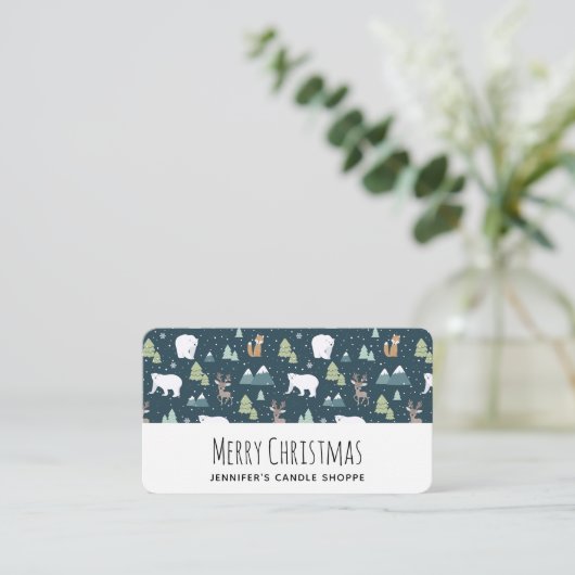 Carte De Visite Patterns de Cute Christma (Debout devant)