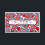 Carte De Visite Patters de Christmas<br><div class="desc">Ce motif de Noël mignon et simple est parfait pour l'ambiance festive et amusante. Il présente des illustrations dessinées à la main d'une cheminée enneigée, le stockage, l'ornement, les baies saintes, les feuilles de lierre, le sapin de Noël, le sucre de canne, le casquette de pain d'épice et le Père...</div>