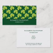 Carte De Visite Patters de clover vert (Devant / Derrière)