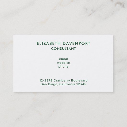 Carte De Visite Patters de clover vert (Dos)