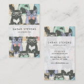Carte De Visite Patters de Cute Hipster Cats (Devant / Derrière)