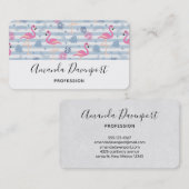 Carte De Visite Patters de Whimsical Flamingo et Pineapple (Devant / Derrière)