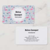 Carte De Visite Patters de Whimsical Flamingo et Pineapple (Devant / Derrière)