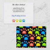 Carte De Visite Pattes colorées, (Devant / Derrière)