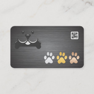 Carte De Visite Pattes de chien Métal Services pour animaux