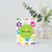 Carte De Visite Pattes de chien, traînées, empreintes de pattes - (Debout devant)