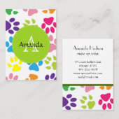 Carte De Visite Pattes de chien, traînées, empreintes de pattes - (Devant / Derrière)