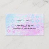 Carte De Visite pattes de familier bleu violet motif (Dos)